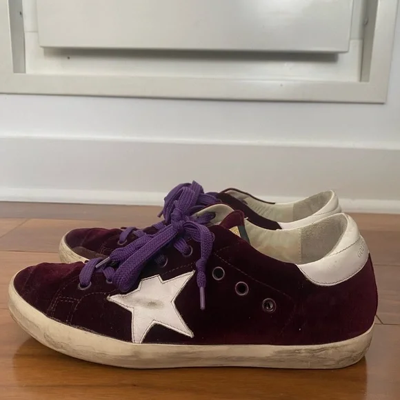 Golden Goose Purple Velvet Sneakers - Picture 2 of 6